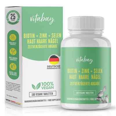Vitabay D-Biotin 10 mg Depot + Sélénium 110 mcg + Zinc 10 mg comprimés (180 comprimés)