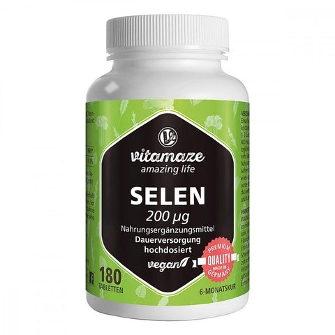 Vitamaze Selen 200 μg hochdosiert vegan (180 Tabletten)