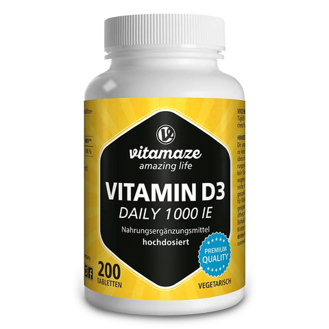 Vitamaze Vitamine D3 1.000 UI quotidien comprimés végétariens (200 pièces)