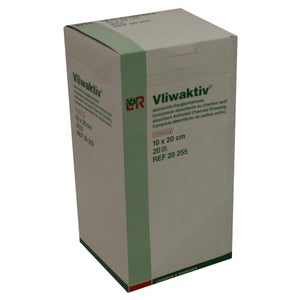 Lohmann & Rauscher Vliwaktiv compresse absorbante au charbon actif stérile (10x 20 pièces)