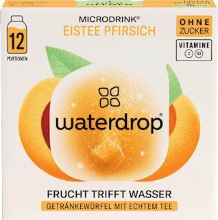 waterdrop Microdrink Eistee Pfirsich Getränkewürfel (12 Stück), 25,2 g
