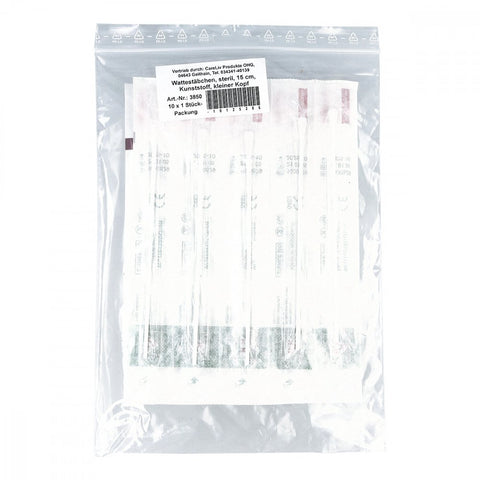 Careliv Produkte Wattestäbchen aus Kunststoff kleiner Kopf 15 cm steril (10x1 Stück)