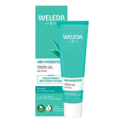 Weleda 48H Intensive Feuchtigkeit spendende Creme-Gel – Sofortige Feuchtigkeit für normale und trockene Haut (30 ml)