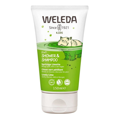 Weleda Kids 2 en 1 douche et shampooing citron vert pétillant (150 ml)