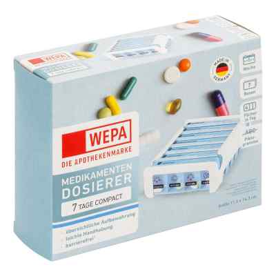 Wepa 7 jours Compact pilulier hebdomadaire blanc/bleu (1 pièce)
