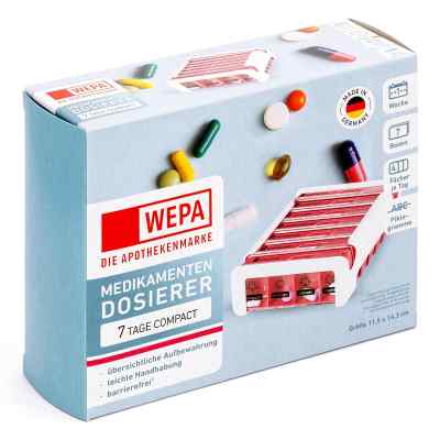 Wepa Tablettendose kompakt 7 Tage weiss/rosa (1 Stück)