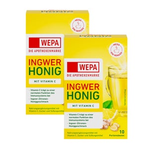 WEPA gingembre + miel + vitamine C double paquet (2x10x10 g)
