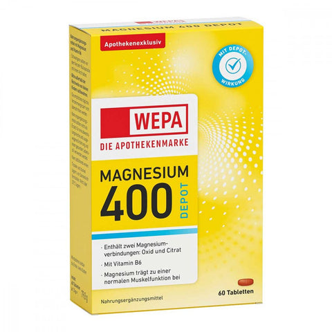 Wepa Magnesium 400 Depot+B6 Tabletten (60 Tabletten)