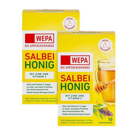 WEPA Salbei + Honig + Vitamin C + Zink Doppelpack (2 x 10 x 10 g)