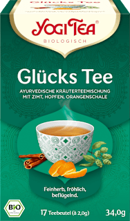 YOGI TEA Glücks Tee tisane aux herbes à la cannelle, au houblon et à l'écorce d'orange (17 sachets), 34 g